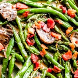 Sautéed Creme Green Beans, Shittake N Bacon