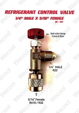 REFRIGERANT CONTROL VALVE - 1/4'' MALE X 5/16'' FEMALE