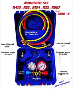 MANIFOLD SET - R410, R32, R134, R22, R507 (MODEL: CB68-B)