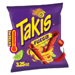 Takis Fuego Spicy Rolled Tortilla Chips Snack Size Bag 3.25 oz