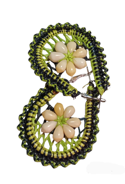 Women's handwoven seashell earrings 