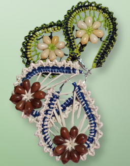 Women's handwoven seashell earrings 