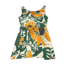 Women's Skater Dress (AOP) Flower size Large 