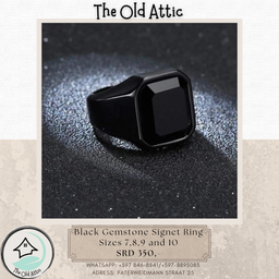 Black Gemstone Signet Ring 