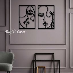 Women Face Line Metal Wall Art Decor