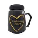 Ceramic Gift Mugs with Handle and Mirror Lid - Set of 2