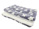 Pet Fluffy Fleece Soft Mat Cushion Pad - White Star（ Small / Medium ）