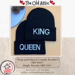 King and queen couple beanies 