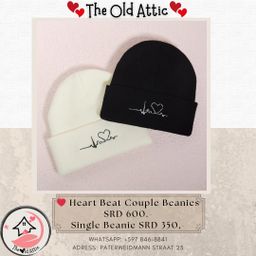 Heart beat couple beanies 