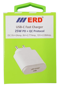 ERD TC-48 3Amp. 25W PD+QC Protocol Type-C USB Fast Charger