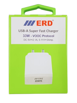 ERD TC-47 3Amp. 33W - VOOC Protocol USB-A Super Fast Charger