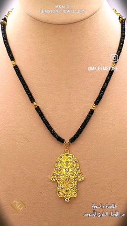 قلادة أوبال أسود ناري 