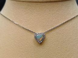  قلادة فضة بحجر أوبال أسترالي 