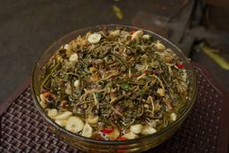 ဗေဒါရွှေကြာ လက်ဖက်နှပ် ပဲကြော်