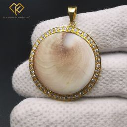 تعليقة ذهب بحجر العطف البحري "شيفا" الأصلي 