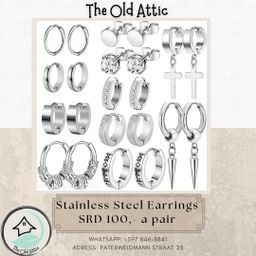 Stainless steel silver earrings 