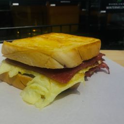 Ham, Bacon and Egg Sandwich
