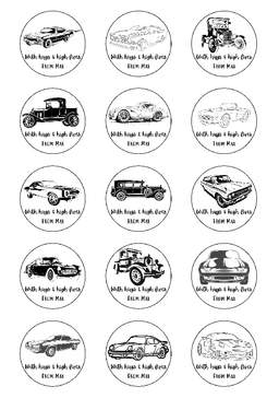 Personalised Black and White Occasion Stickers