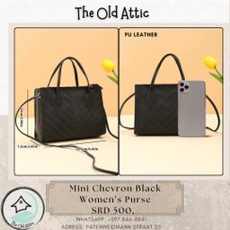 Mini chevron black womens purse 