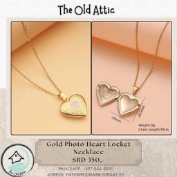 Gold photo heart locket 