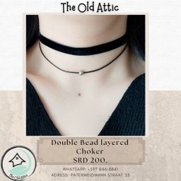 Double bead layered choker 