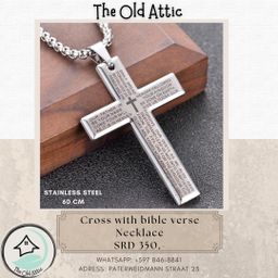 Cross with bible verse necklace 