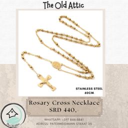 Gold rosary cross necklace 