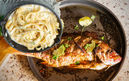 Jerked Snapper Alfredo