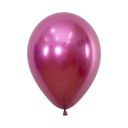 12in, Chrome Reflex Fuchsia Pink Latex Balloon