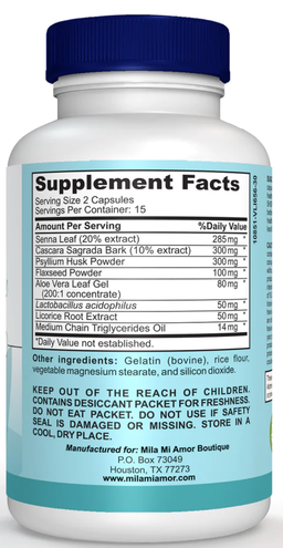 MILAMIAMOR - 15-DAY CLEANSE - GUT AND COLON SUPPORT