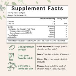 Antarctic Krill Oil Supplement 2 Pack, Rich in Omega 3