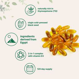 Black Seed Oil with Vitamin D3, 240 softgels