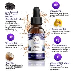 COLD PRESSED BLACK SEED OIL WITH VITAMIN D3, K2, & E