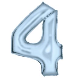 Number 4 Silk Pastel Blue Amscan SuperShape Foil Balloons