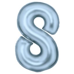 Number 8 Silk Pastel Blue Amscan SuperShape Foil Balloons