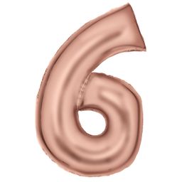 Number 6 Silk Rose Gold Amscan SuperShape Foil Balloons