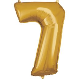 Number 7 Gold Amscan SuperShape Foil Balloons