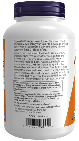 Inulin Prebiotic Pure Powder, Organic - Intestinal Support