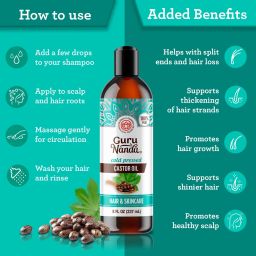 COLD-PRESSED CASTOR OIL - 8 OZ