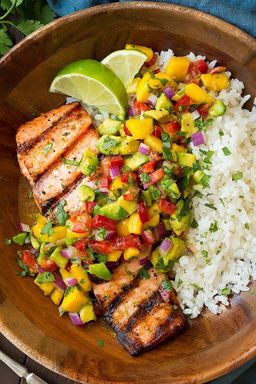Grilled Mango Salsa Salmon