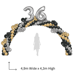Organic Balloon Arch with 2 Numbers