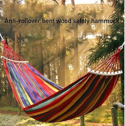 B.AH-121 Hammock Canvas Hanging Swing Bed 