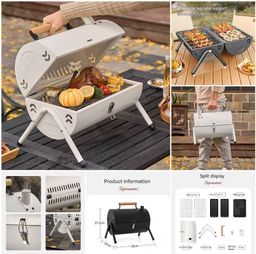 ⚖️C.HZ-22. Portable Foldable Double-Sided BBQ Grill.
