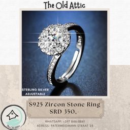 S925 zircon stone ring 