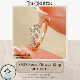 S925 rose flower ring 