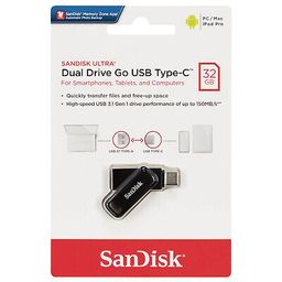 SanDisk Ultra 32GB Dual Drive Go USB Type-C for Smartphones, Tablets and Computers