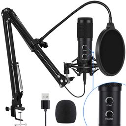 Condenser Microphone for Computer, Great for Gaming, Podcast, Live Streaming, YouTube