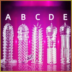 Penis Cock Ring for Male Sheath Reusable  Condom Ribbed Stimulate Ejaculation Delay Penis Sleeve Sex Toys