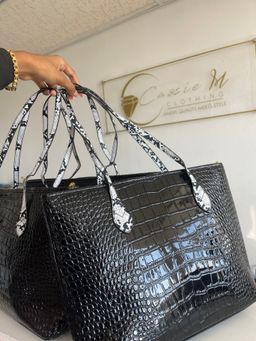 Crocodile embossed Tote bag