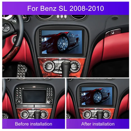 Rádio 9" android Mercedes Benz SL CARPLAY WIFI GPS 2/32GB Novo